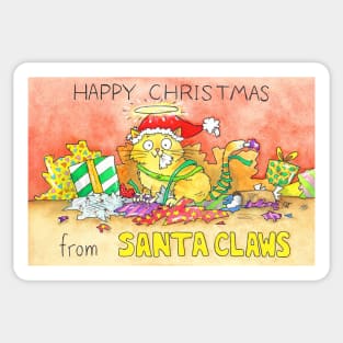 Happy Christmas from Santa Claws Sticker